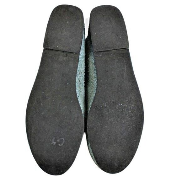 Leather Moccasin Bootie Fringe Ankle Zip Back Soft Rubber Sole Blue Gray Size 6 - Picture 10 of 10